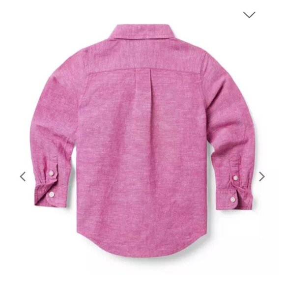 Janie & Jack Linen & Cotton Rolled Sleeve Button Down Shirt Sz 3-6 Months Boys R - Picture 4 of 9